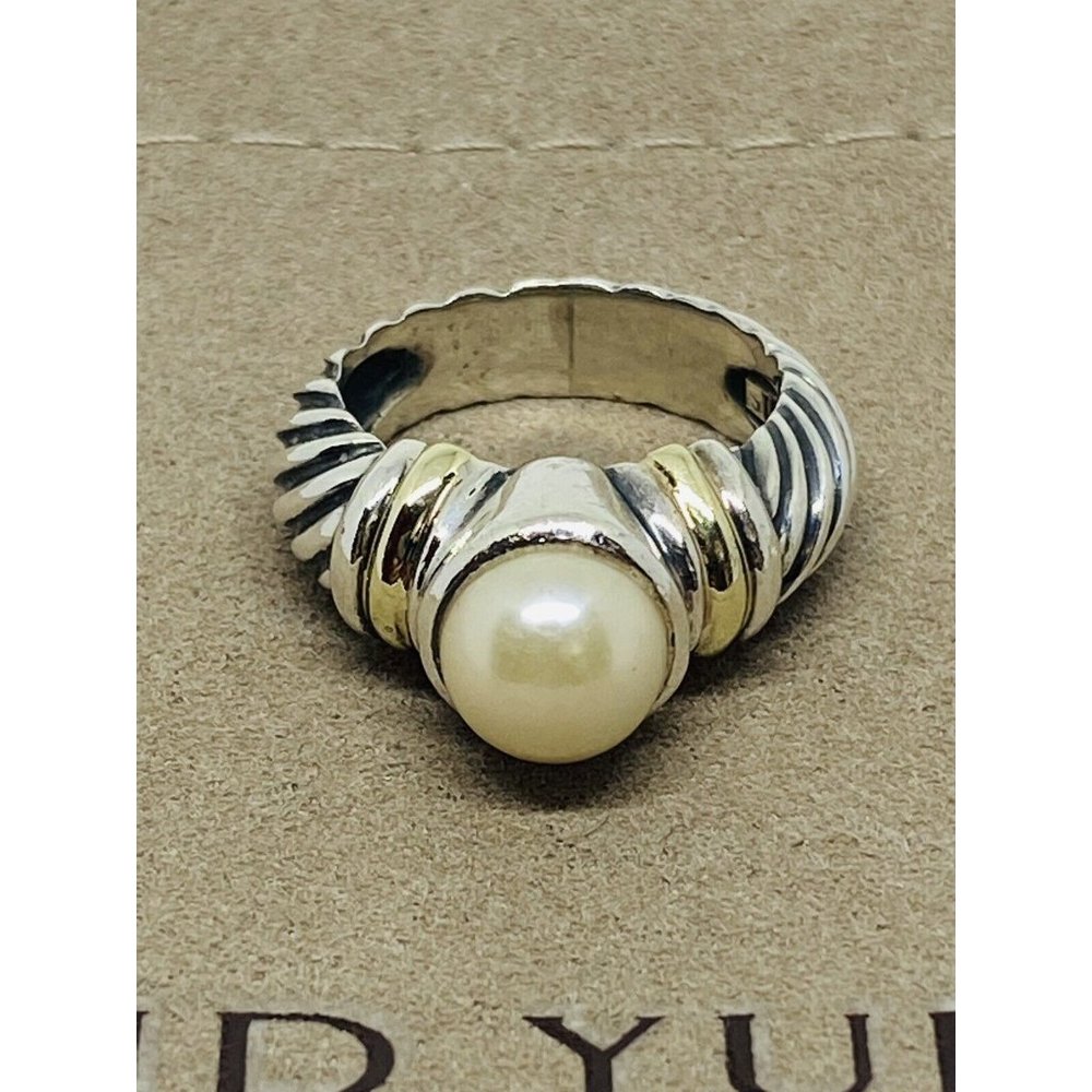 Genuine David Yurman Ring- 14kt/ss With 7.7mm Pearl size 5